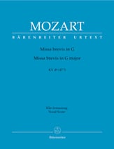 Missa Brevis in G K. 49 SATB Choral Score cover